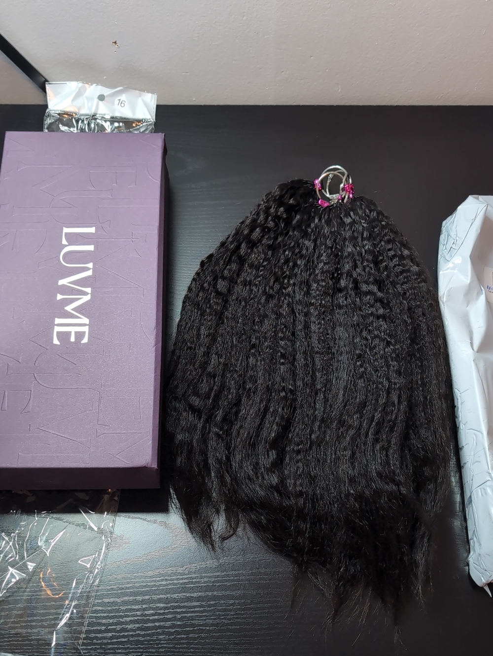 16 Inch 160 G Kinky Straight Miracle Knots Crochet Human Hair Natural Black
